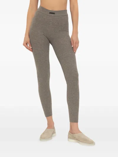 Essentials Ribbed Leggings In Gray