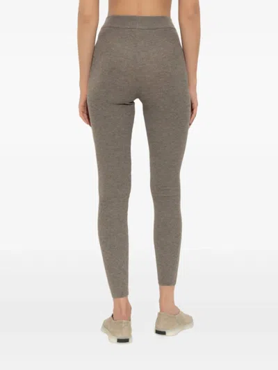Essentials Ribbed Leggings In Gray