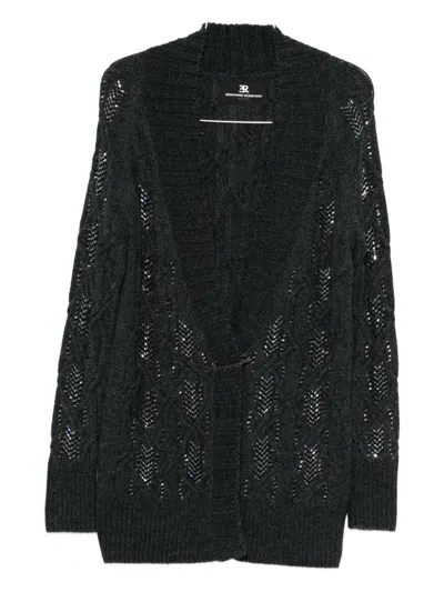 Ermanno Scervino Cable-knit Cardigan In Gray