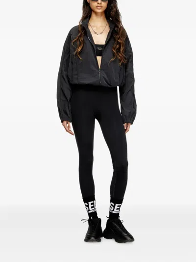 Diesel Meredith-utlt Seam-detail Leggings In Black