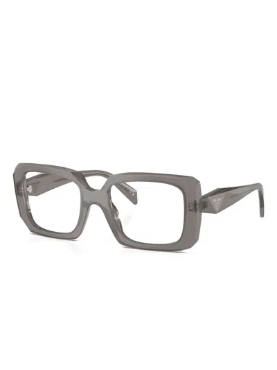 Prada Square-frame Glasses In Gray