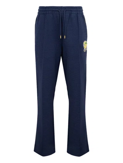 Casablanca Mascot Quilted Trousers In Blue