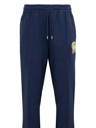 Casablanca Mascot Quilted Trousers In Blue