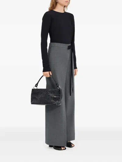 Mm6 Maison Margiela Tie-detail Tailored Trousers In Gray