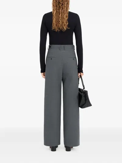 Mm6 Maison Margiela Tie-detail Tailored Trousers In Gray