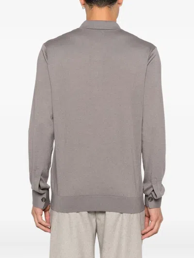 Eleventy Fine-knit Polo Shirt In Purple