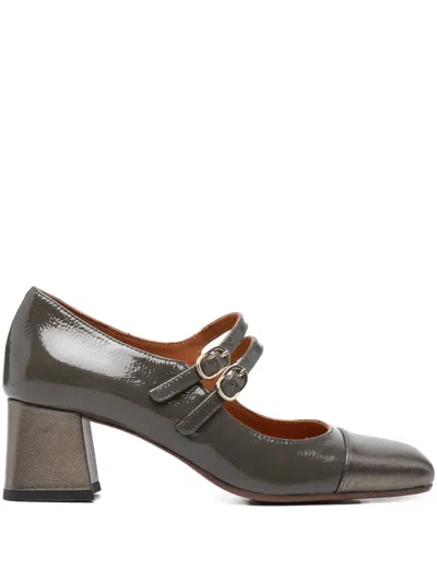 Chie Mihara Buckle-strap Heeled Pumps In Gray