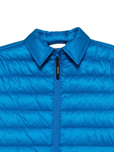 Aspesi Zip Quilted Jacket In Blue