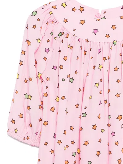 Stella Mccartney Star-print Long-sleeve Dress In Pink