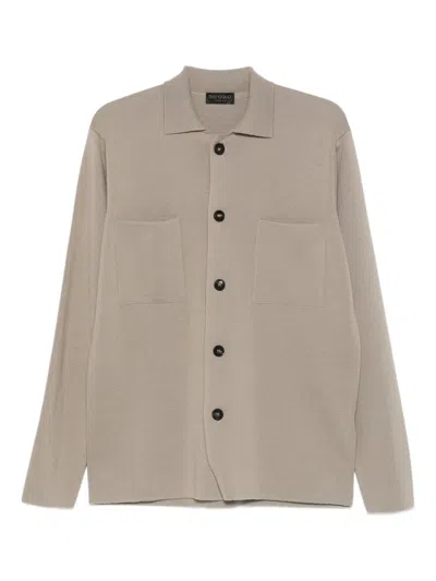 Dell'oglio Pocket Button Shirt In Neutral