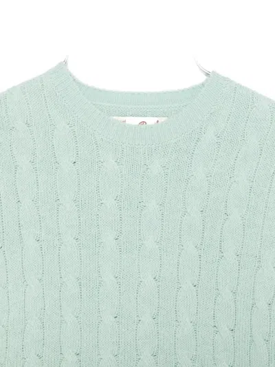 Mc2 Saint Barth Cable-knit Crew-neck Sweater In Blue