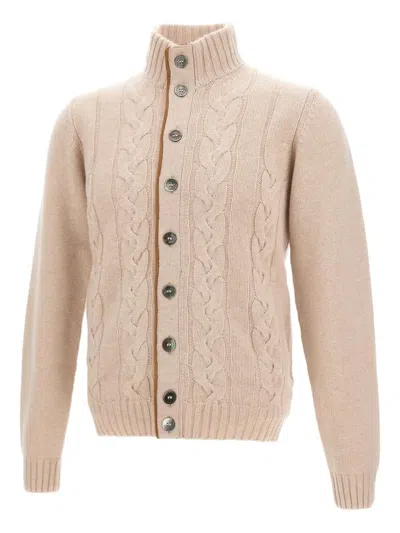 Della Ciana Cable-knit Buttoned Cardigan In Neutral