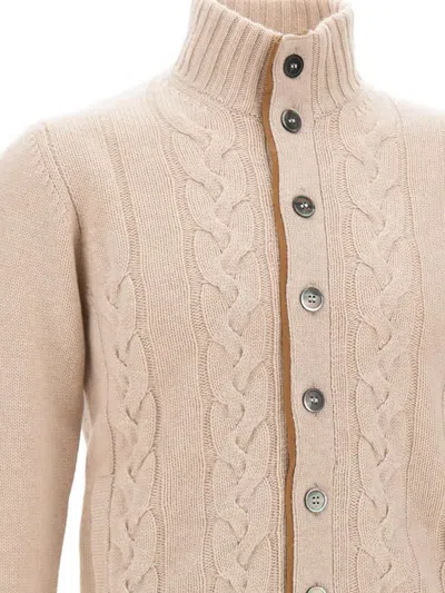 Della Ciana Cable-knit Buttoned Cardigan In Neutral