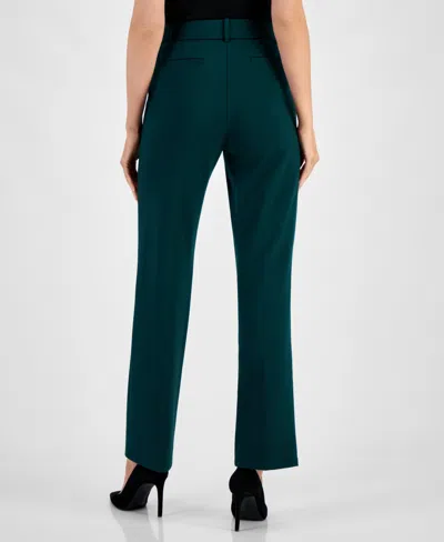 Kasper Plus Size High Rise Straight Leg Pants In Green