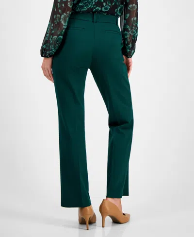 Kasper Plus Size High Rise Straight Leg Pants In Green