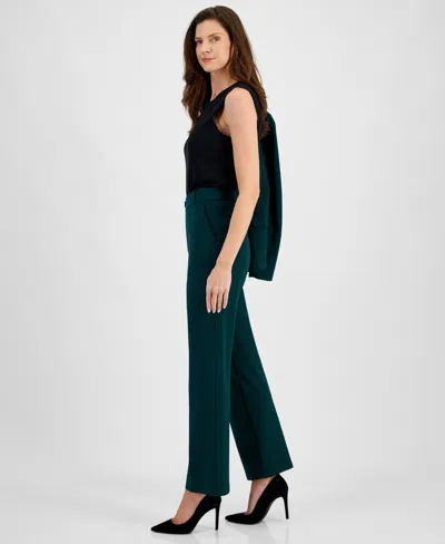 Kasper Plus Size High Rise Straight Leg Pants In Green