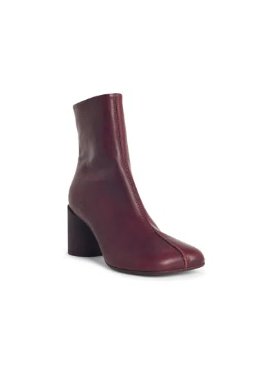 Mm6 Maison Margiela Anatomic Burgundy Leather Ankle Boots In Burgundy