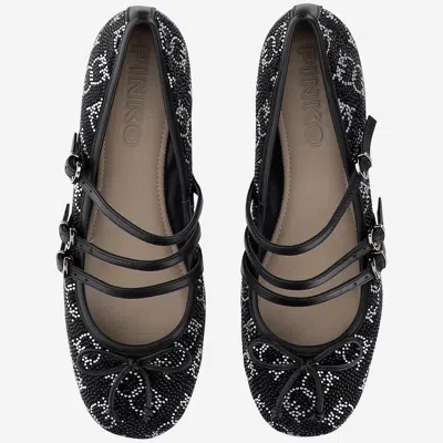 Pinko Joy Ballet With Rhinestones In Black