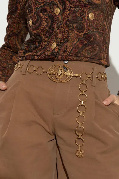 Chloé Amulet Round-links Belt In Gold