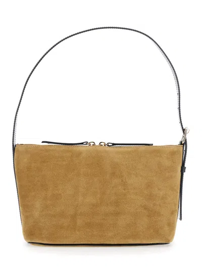 Apc Vera Beige Shoulder Bag With Top Handle And Zip Closure In Suede Woman In Neutral