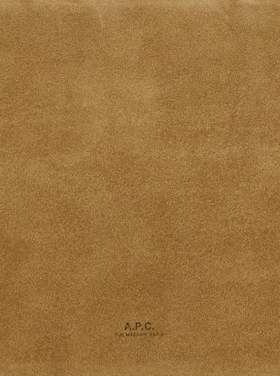 Apc Vera Beige Shoulder Bag With Top Handle And Zip Closure In Suede Woman In Neutral