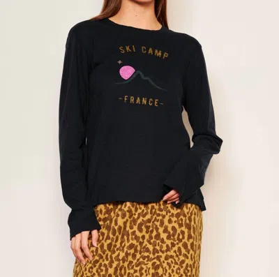Sundry Ski Long Sleeve Camp Tee In Deep Navy In Black