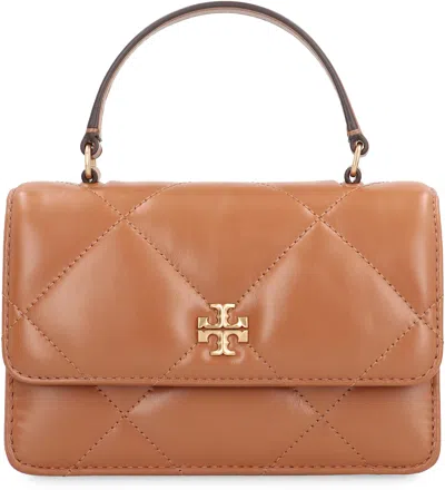 Tory Burch Kira Leather Wallet On Chain In Brown