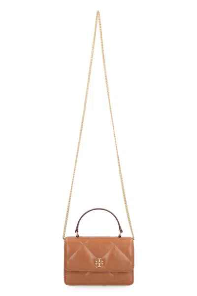 Tory Burch Kira Leather Wallet On Chain In Brown