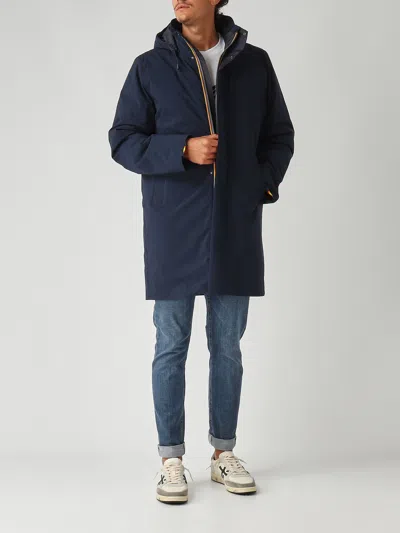 K-way Thomal Bonded Padded Down Jacket In Blue