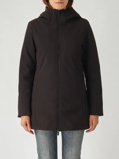 Woolrich New Firth Down Parka Raincoat In Black