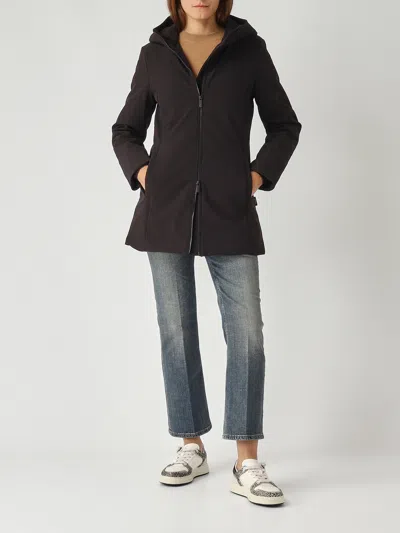 Woolrich New Firth Down Parka Raincoat In Black