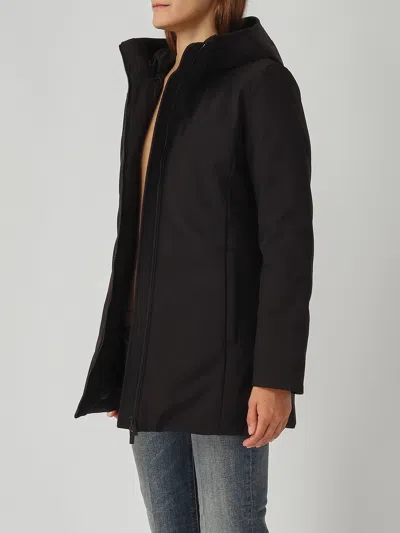 Woolrich New Firth Down Parka Raincoat In Black