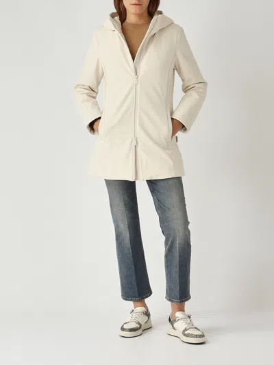 Woolrich New Firth Down Parka Raincoat In Brown