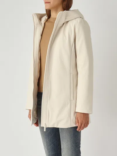 Woolrich New Firth Down Parka Raincoat In Brown