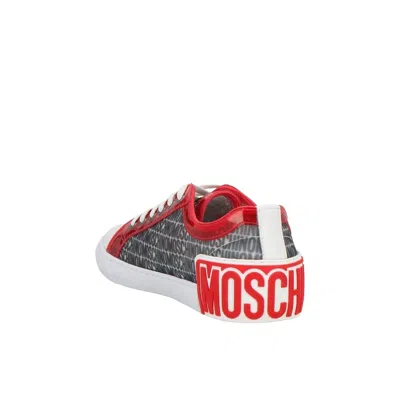 Moschino Low Top Sneakers With Logo Pattern In Multi