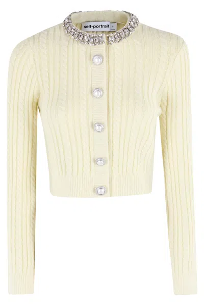 Self-portrait Cardigan Self-portrit In Yellow
