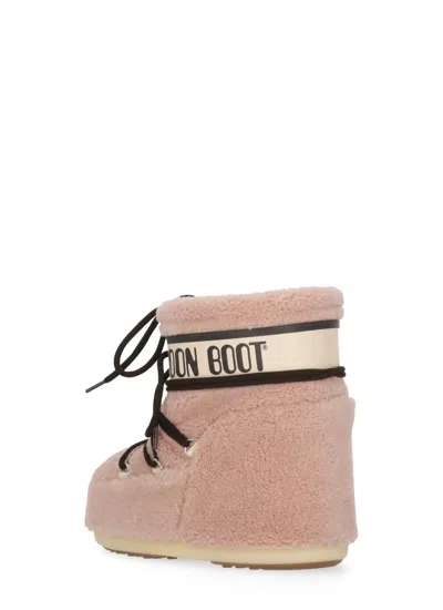 Moon Boot Icon Low Fleece Pink Snow Boot In Pink