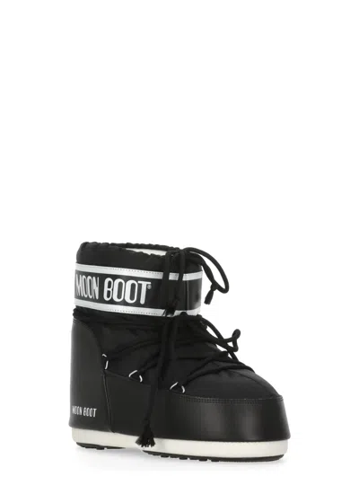 Moon Boot Icon Low Nylon Ankle Boots In Black