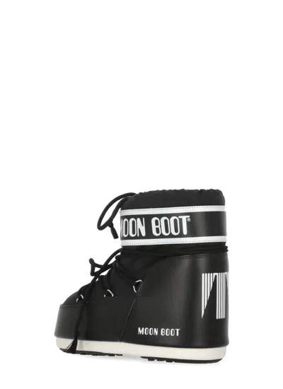 Moon Boot Icon Low Nylon Ankle Boots In Black