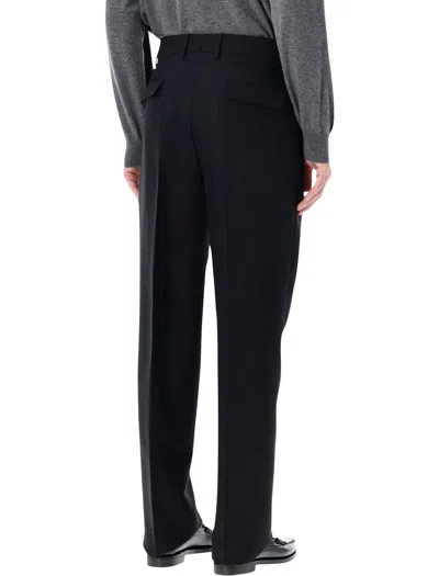 Ferragamo Tailored Trousers With Pleats And Pockets In Black