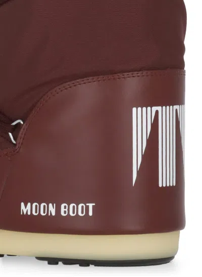 Moon Boot Burgundy Nylon And Synthetic Leather Icon Boots In Brown