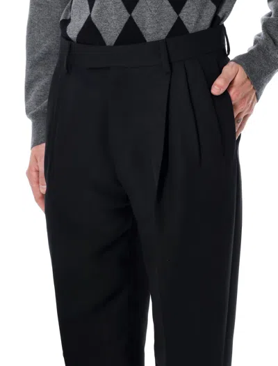 Ferragamo Tailored Trousers With Pleats And Pockets In Black