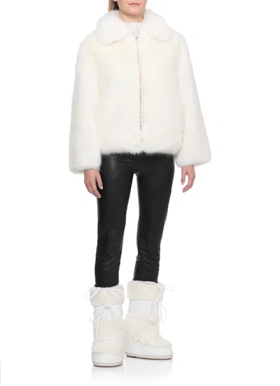 Moon Boot Womens White Icon Lace-front Faux-fur Snow Boots Eur 39 / 6 Uk In White