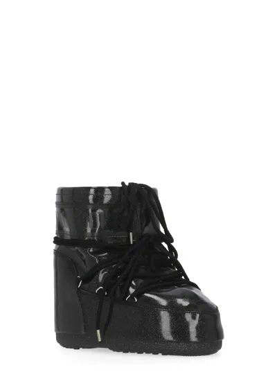 Moon Boot Icon Low Glitter Boots In Black