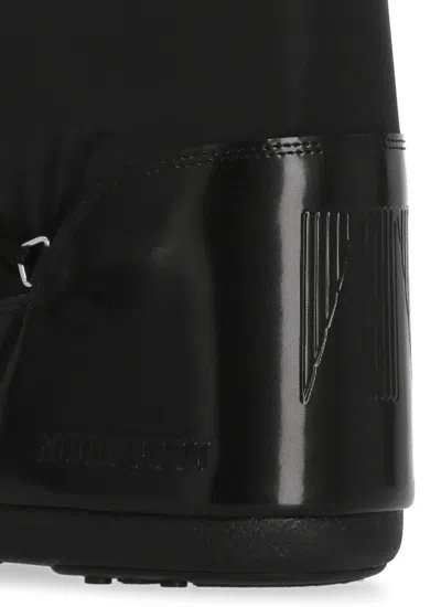 Moon Boot Icon Glance Satin Lace-up Snow Boots In Black