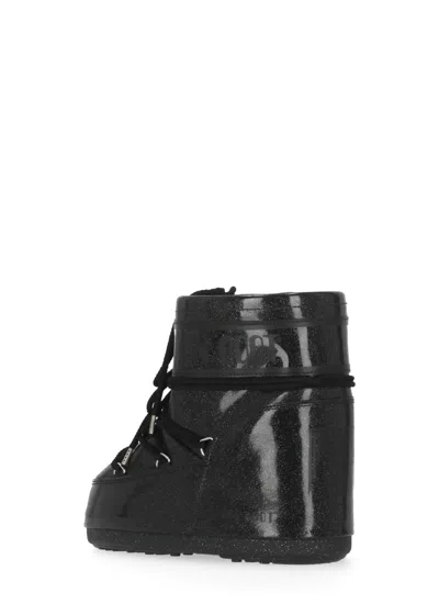 Moon Boot Icon Low Glitter Boots In Black