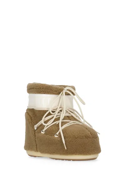 Moon Boot Icon Low Fleece Ankle Boots In Brown