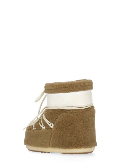 Moon Boot Icon Low Fleece Ankle Boots In Brown