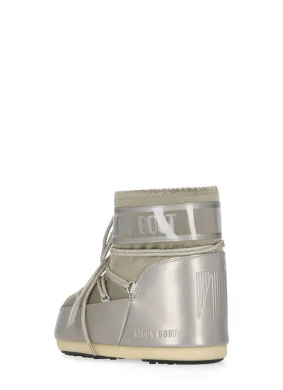 Moon Boot Icon Glow Glance Metallic Satin And Pvc Snow Boots In Nude