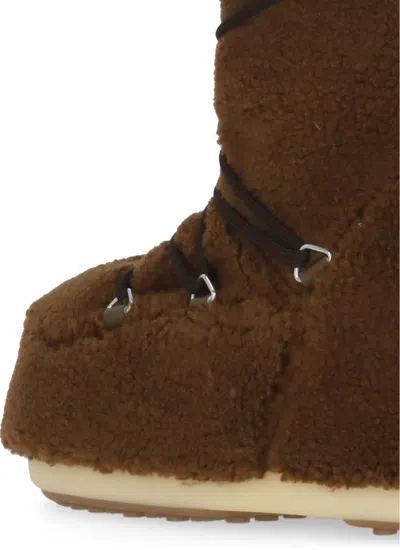 Moon Boot Icon Fleece Boots In Brown